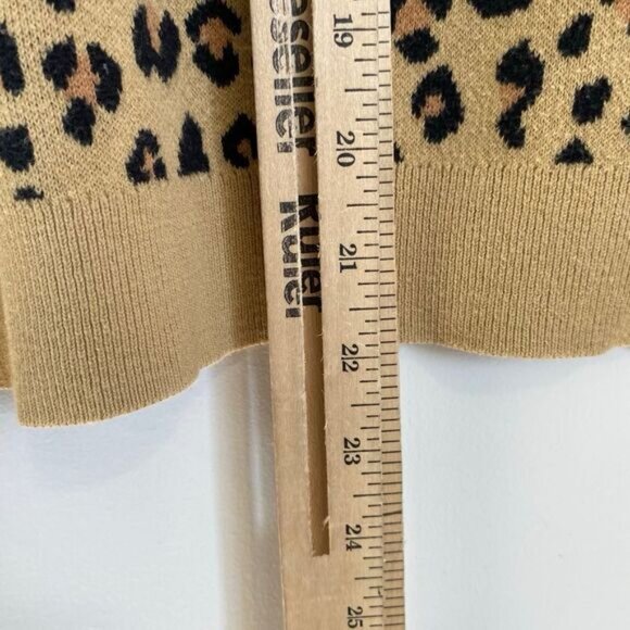 J. Crew Women's Size Medium Animal Leopard Print Pullover Cotton Sweater Top - Picture 8 of 11